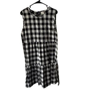 This And That Dress Womens Small Gingham Check Sleeveless Layered Casual Summer
